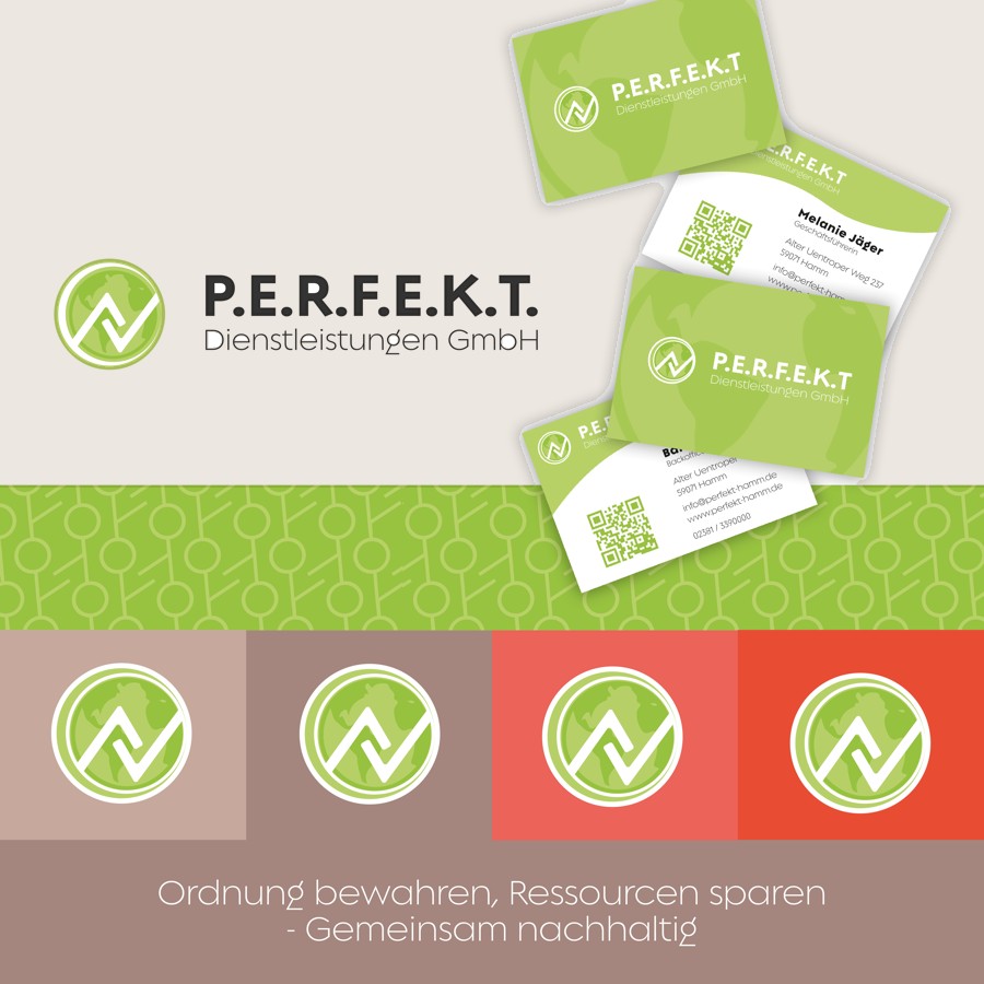 Logo und Branding für P.E.R.F.E.K.T. Dienstleistungen