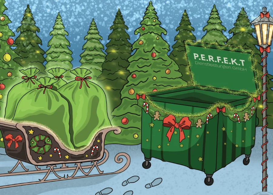 Digital handgemalte Weihnachtskarte, Motiv 1