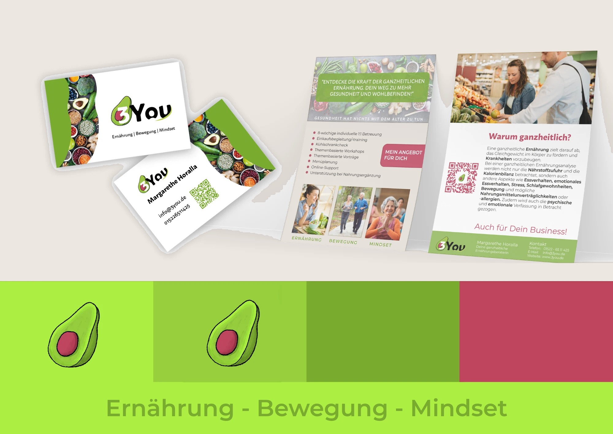 Markenauftritt und Logo für Ernährungsberaterin Maggy Horalla (3You)