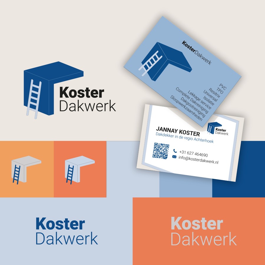 Koster Dakwerk Logo und Visitenkarten