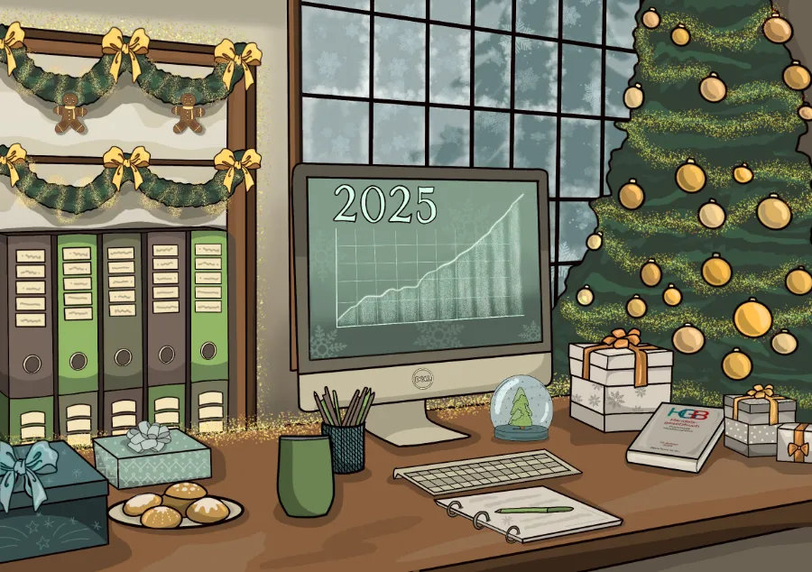 Digital handgemalte Weihnachtskarte, Motiv 3